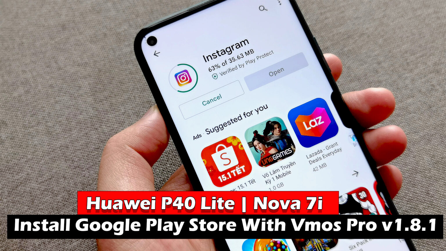 Huawei P40 Lite Nova 7i Install Google Play Store With Vmos Pro V1 8