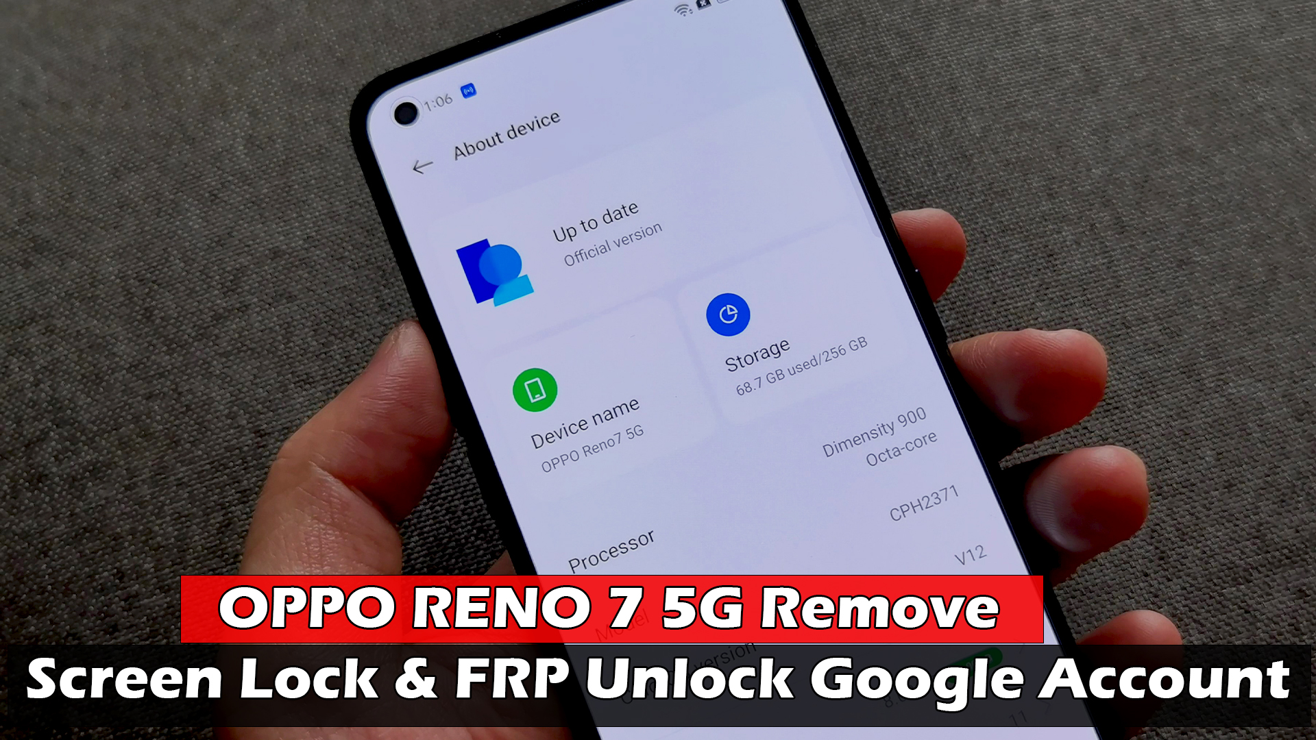 Oppo Reno G Remove Screen Lock Frp Unlock Google Account Ictfix