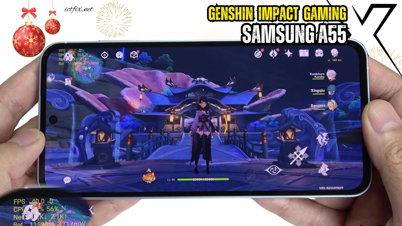 Samsung Galaxy A55 Genshin Impact Gaming Test Exynos 1480 120Hz