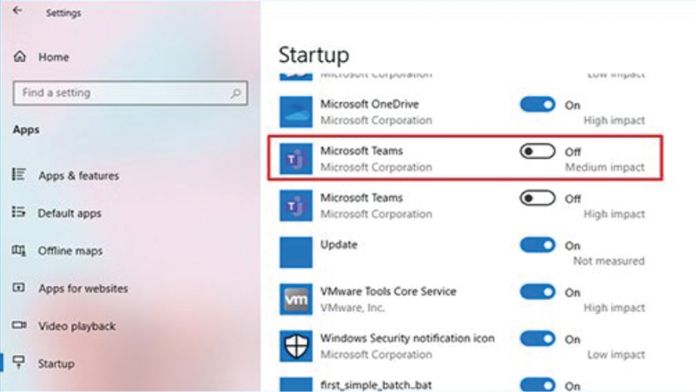 how to check what programs run on startup windows 10