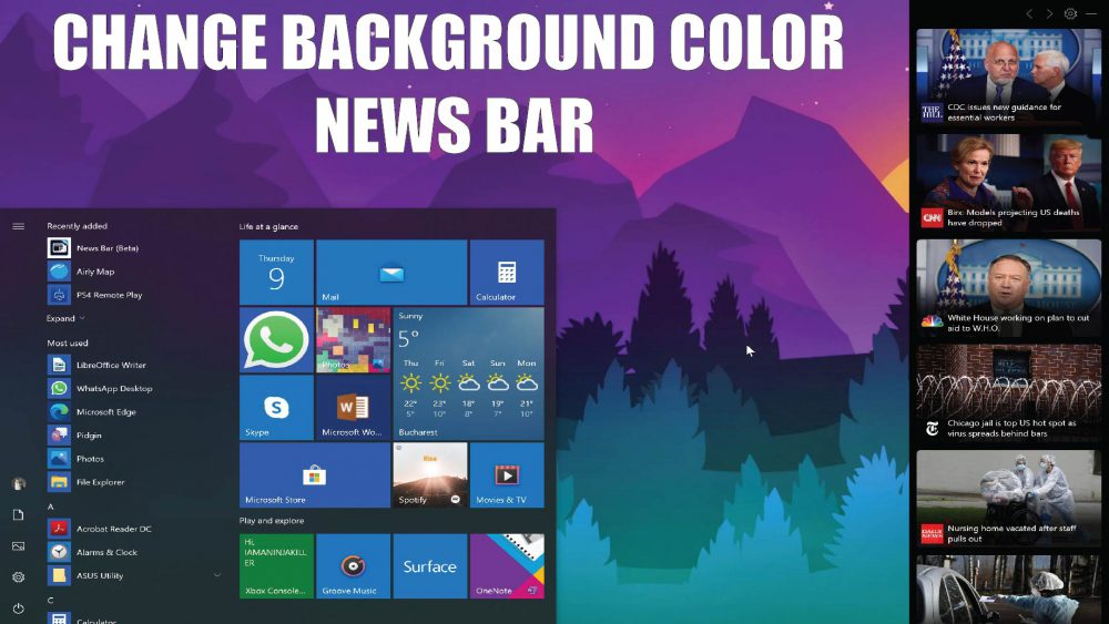 How to change News Bar background color in Windows 10 - ICTfix