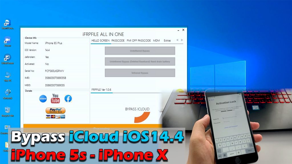 Bypass iCloud iOS 14.4 with 3utools iPhone 5s iPhone X