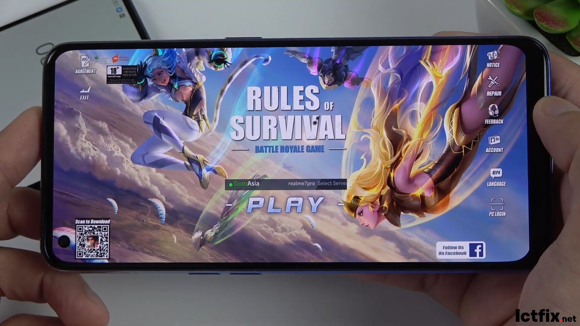 Oppo A74 test game Rules Of Survival Ros