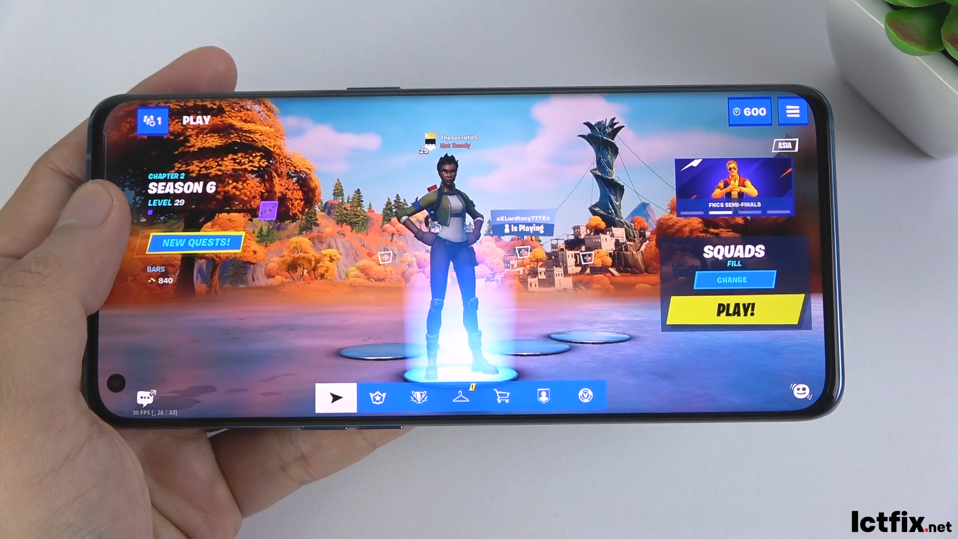 Oppo Find X3 Pro test game Fortnite 
