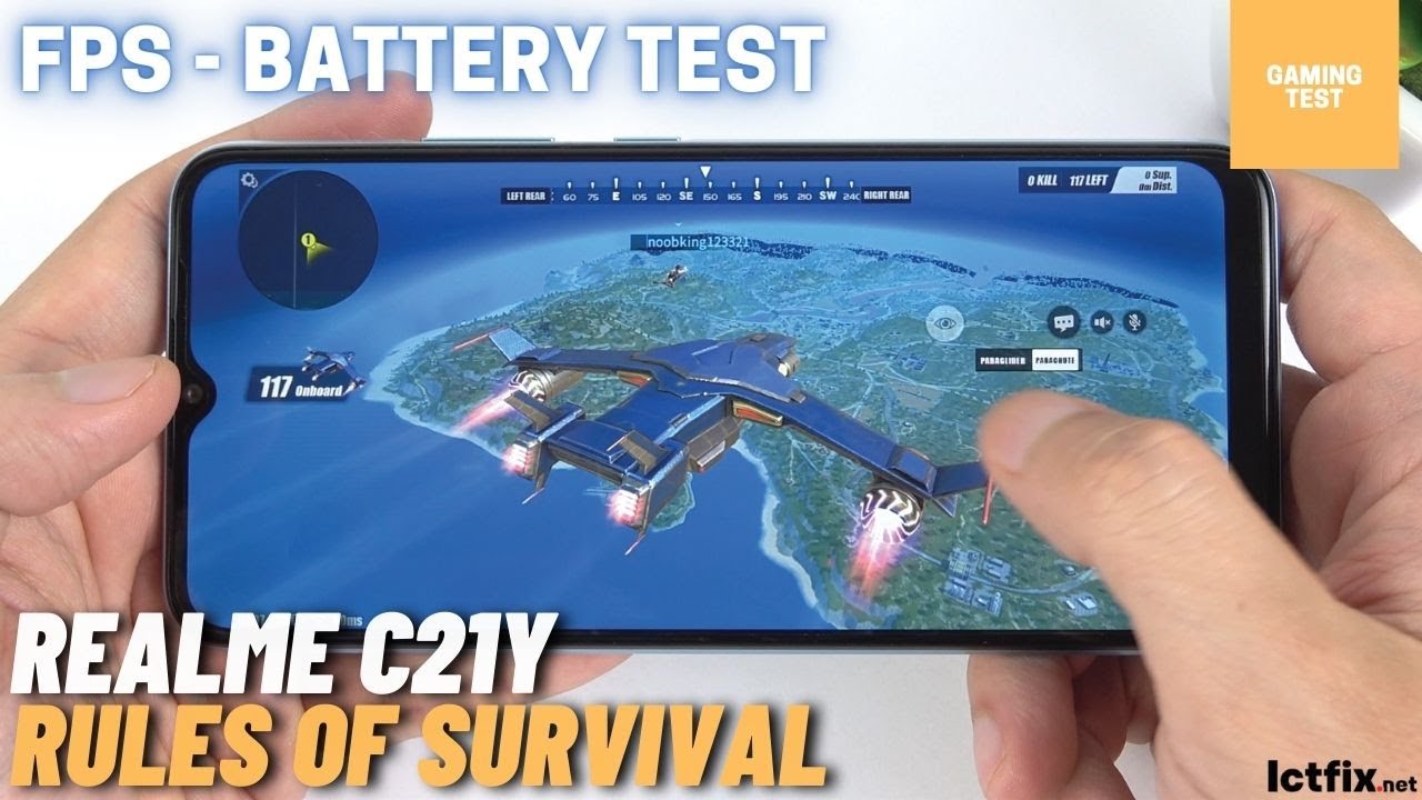 Realme C21Y test game Rules Of Survival Ros Spreadtrum T610, 4GB RAM