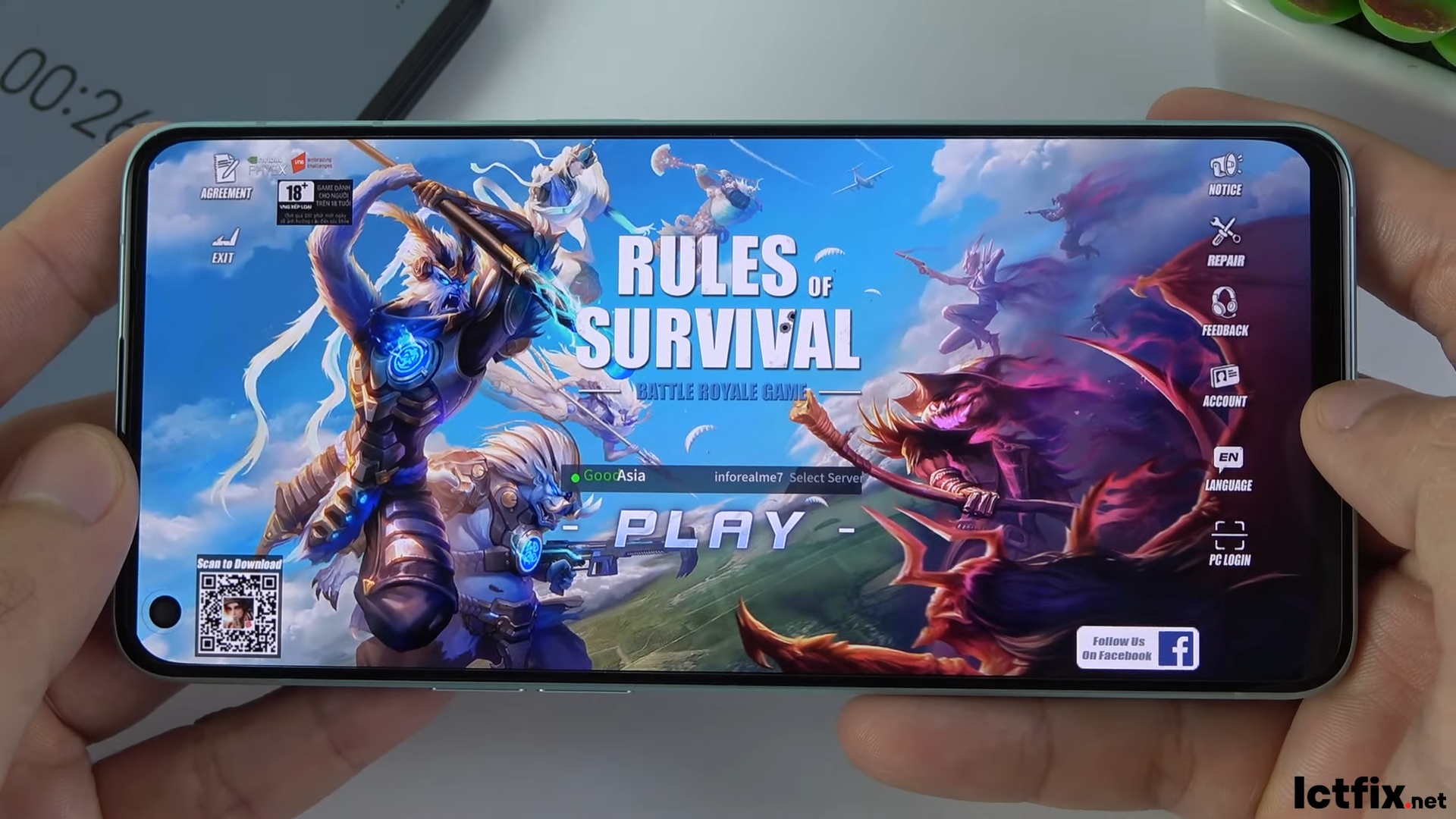 Oppo Reno 6 5G test game Rules Of Survival ROS