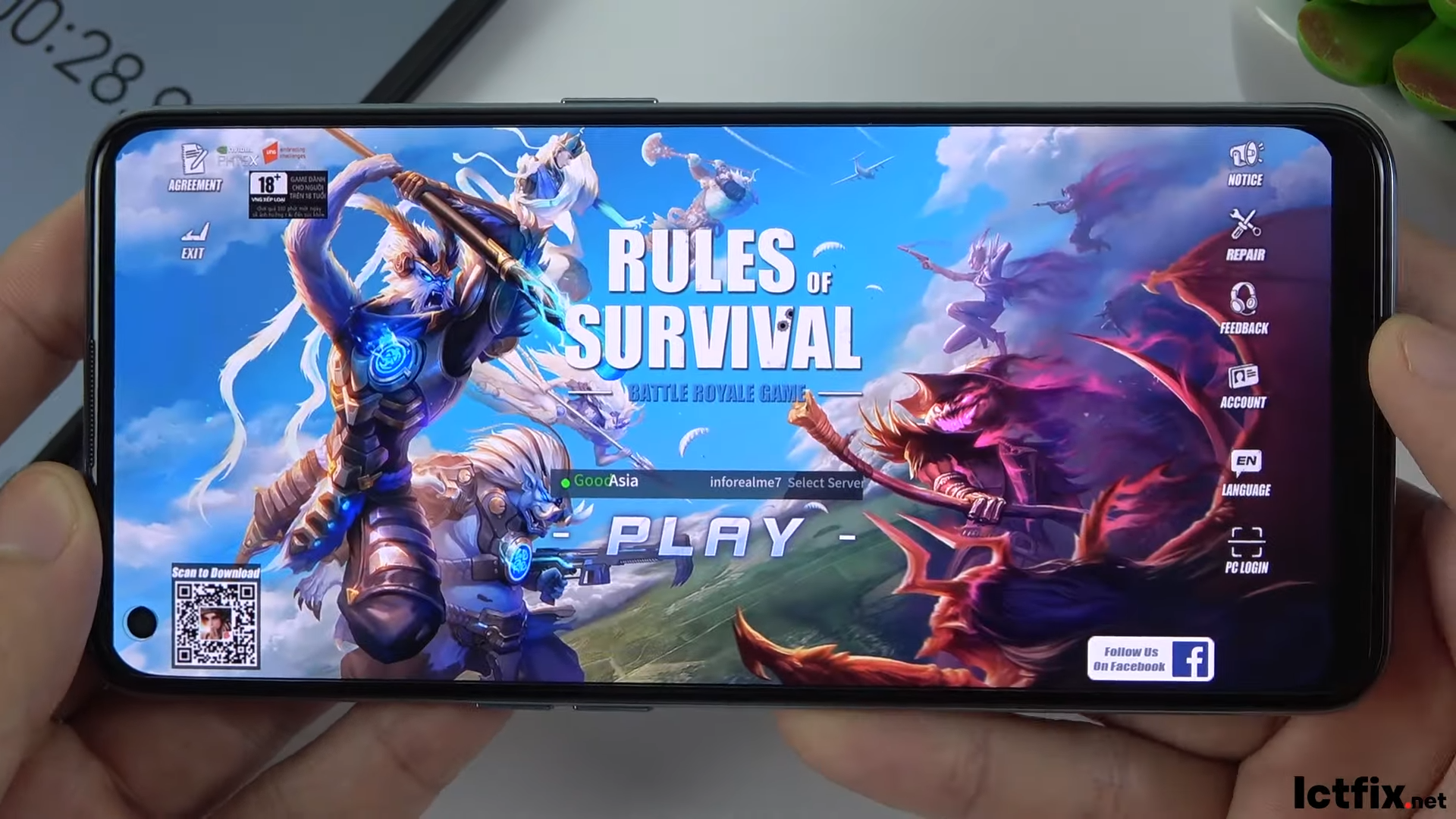 Oppo Reno6 Z 5G test game Rules Of Survival Ros