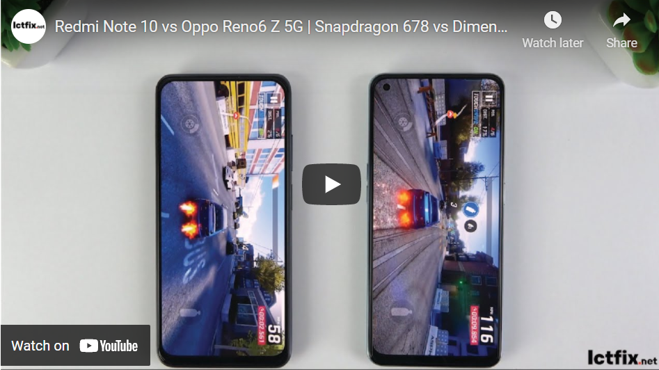 Redmi Note 10 vs Oppo Reno6 Z 5G