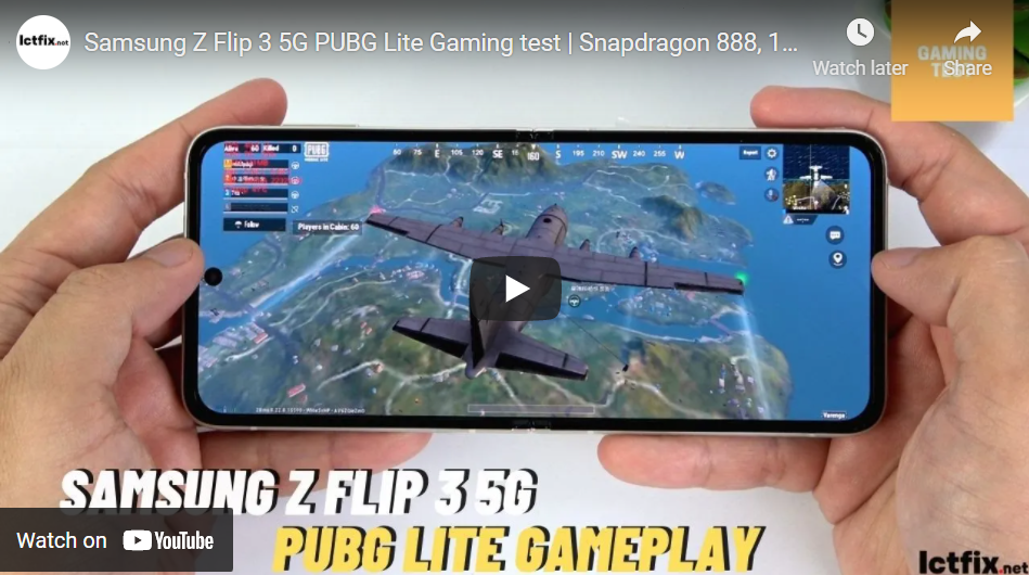 Samsung Z Flip 3 5G PUBG Lite Gaming test