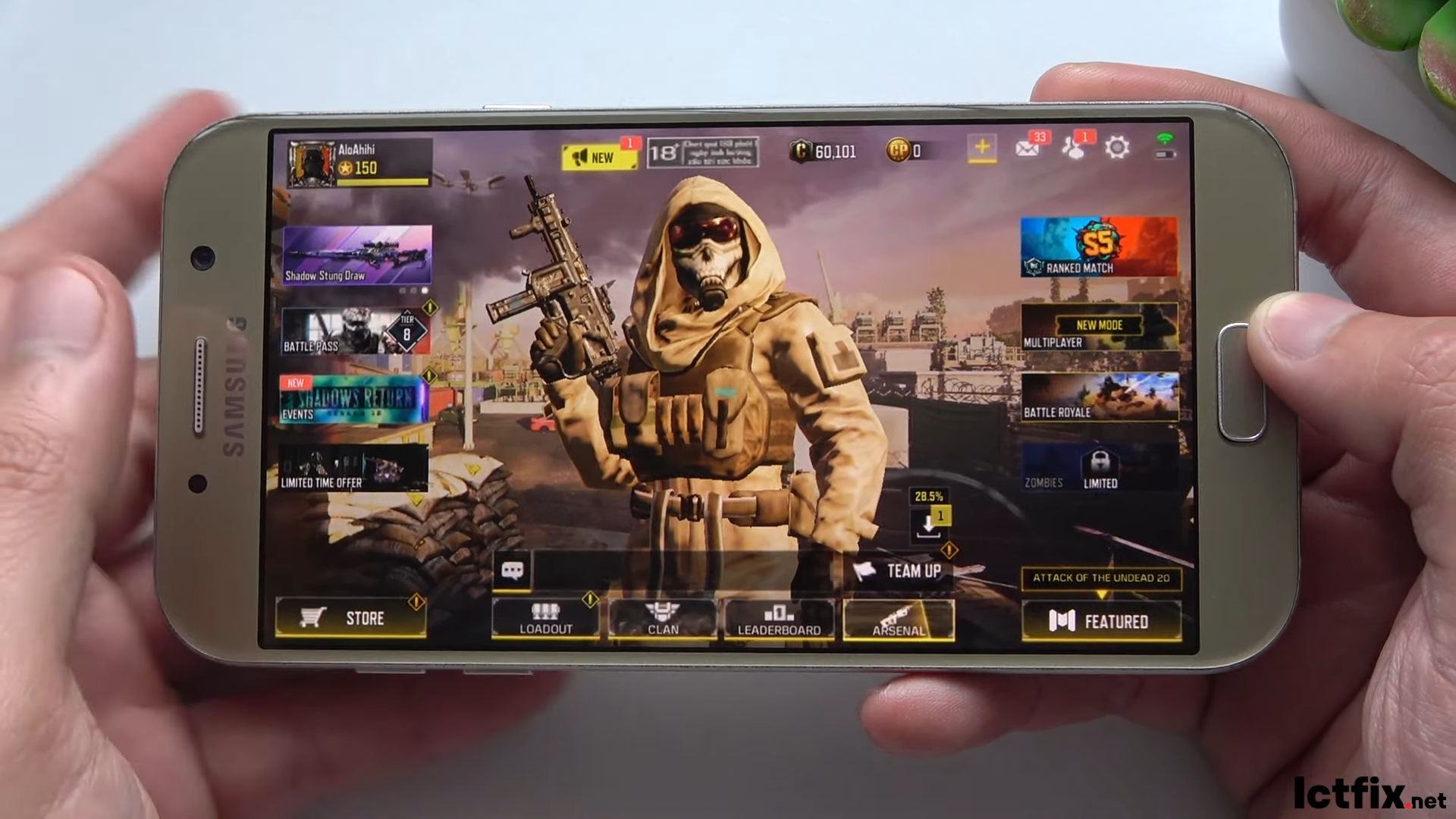 Samsung Galaxy A7 Call of Duty Mobile Gaming test