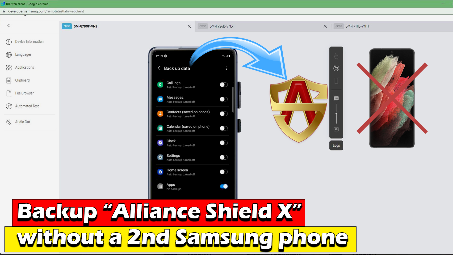 Alliance Shield X Account How To Create & How To Backup Apps For