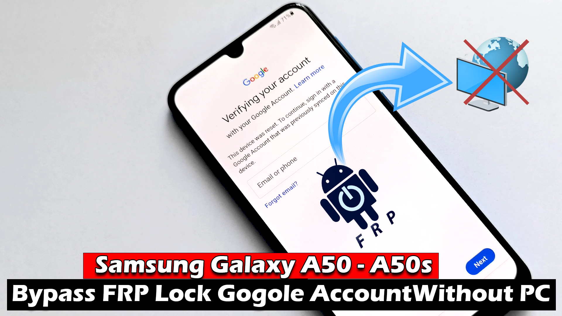 Bypass FRP Lock Gogole Account Samsung Galaxy A50 - A50s Without PC - ICTfix