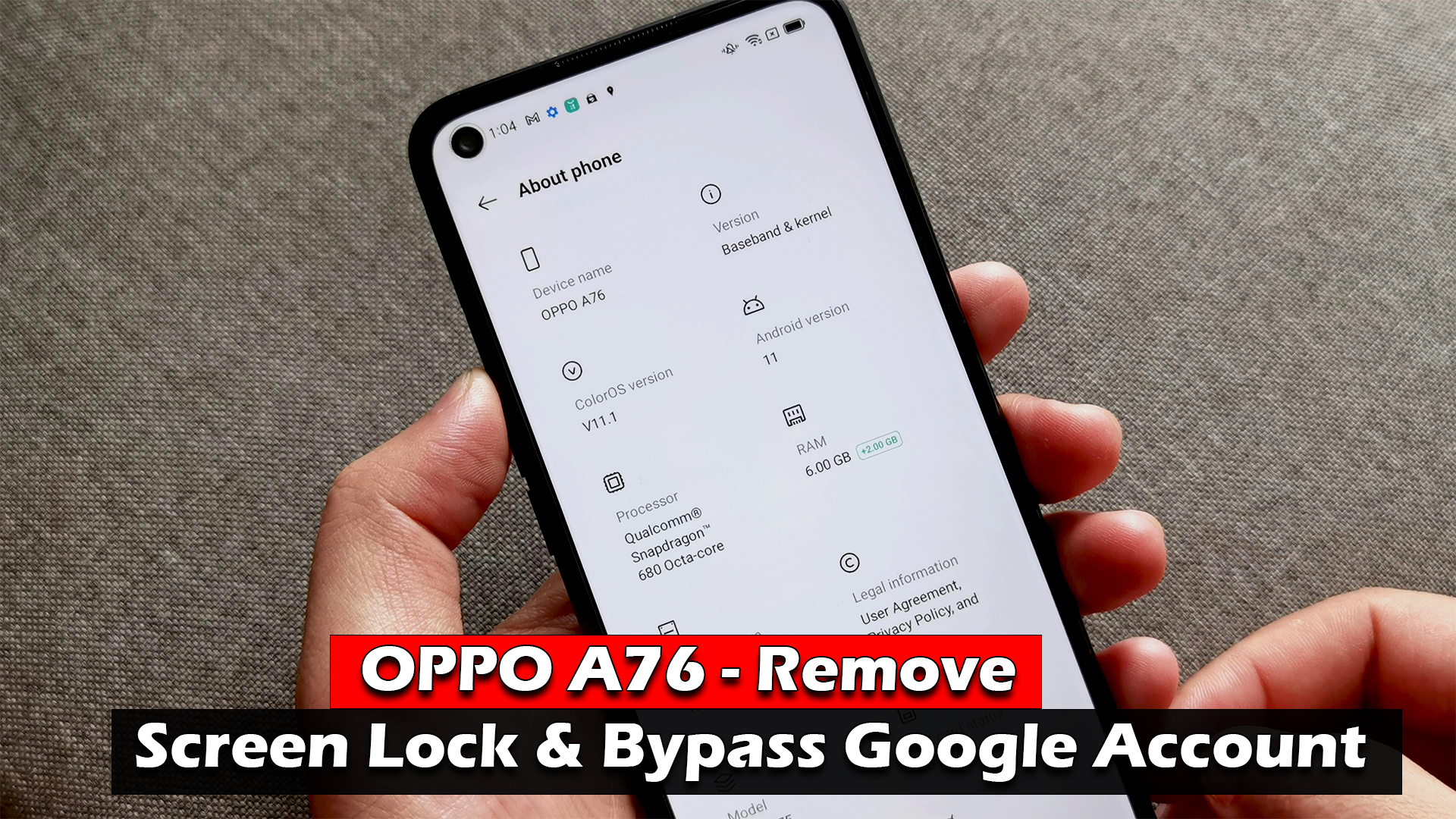OPPO A76 - Remove Screen Lock & Bypass Google Account - ICTfix