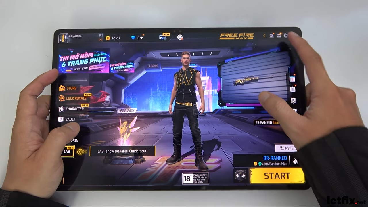 Samsung Tab S8 Ultra Free Fire Gaming test