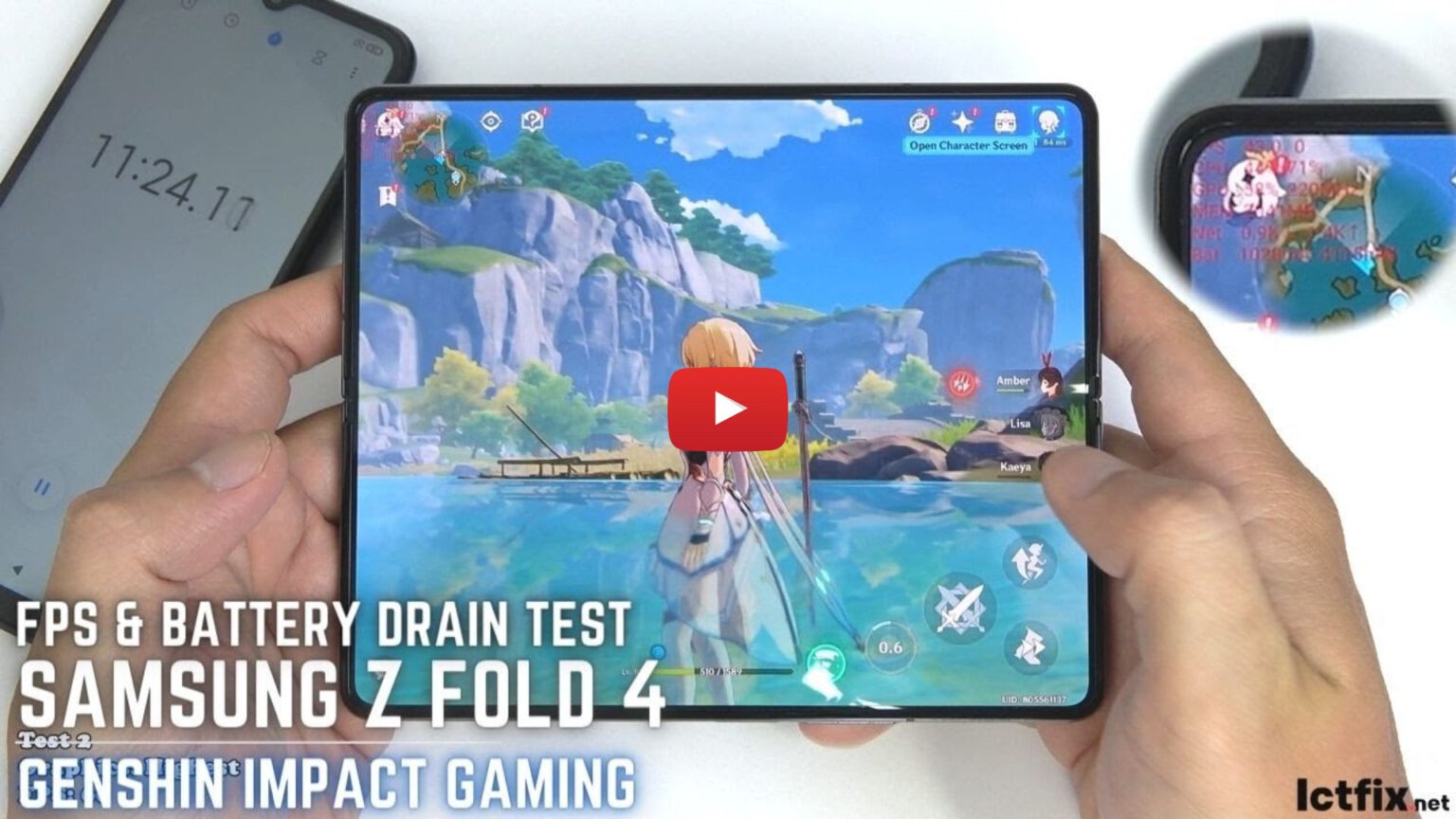 Samsung Galaxy Z Fold 4 Genshin Impact Gaming test 120Hz Display