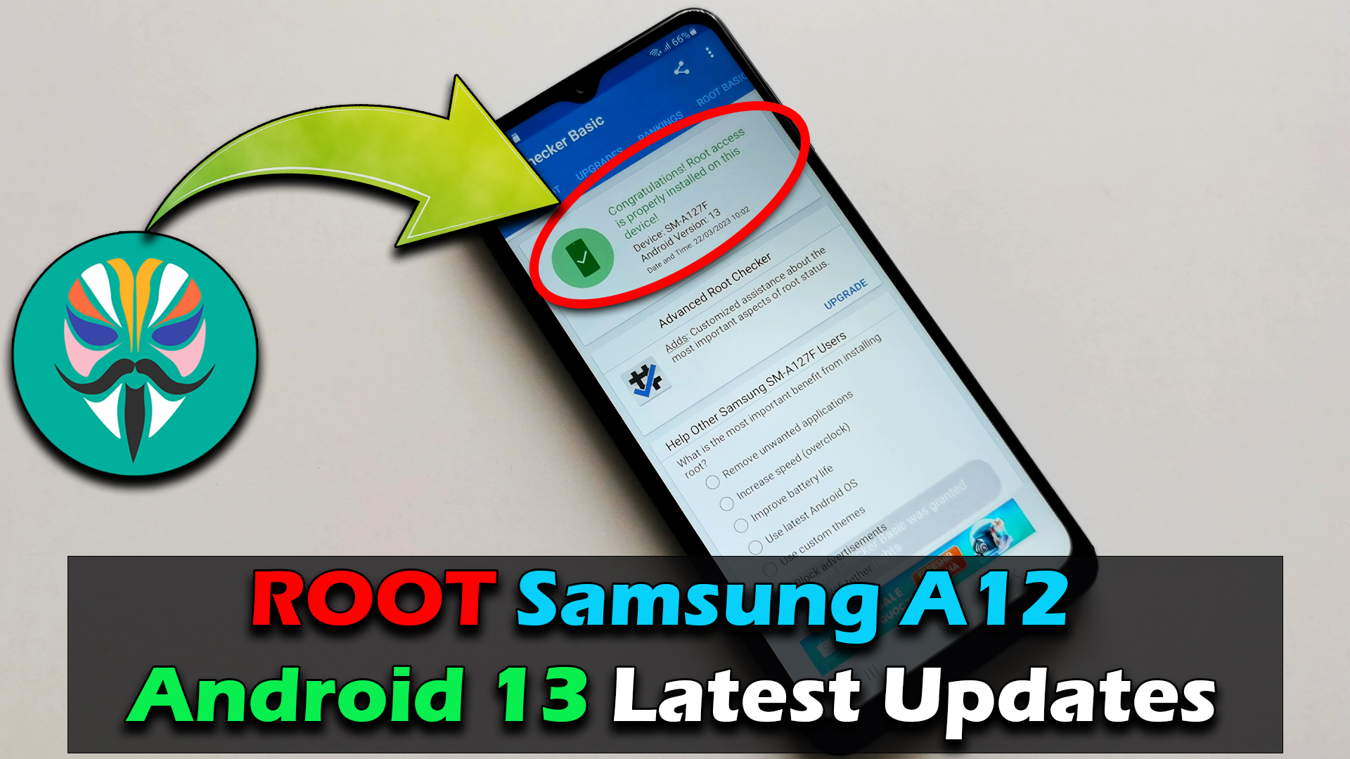 root samsung a12 android 13