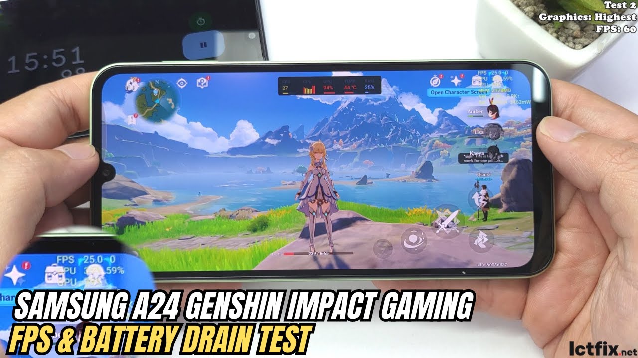 Samsung Galaxy A24 Genshin Impact Gaming test | Helio G99, 90Hz Display ...