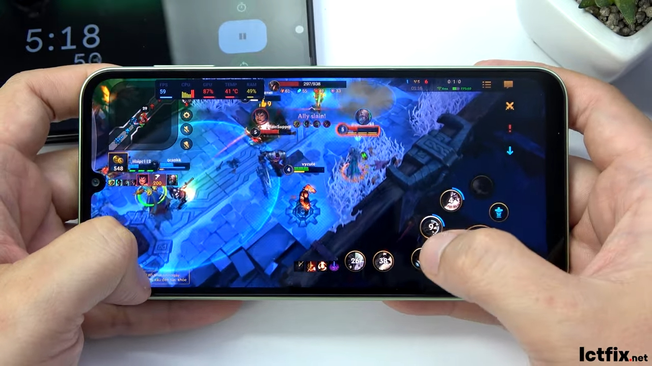 Samsung Galaxy A24 League of Legends Mobile Wild Rift Gaming test 