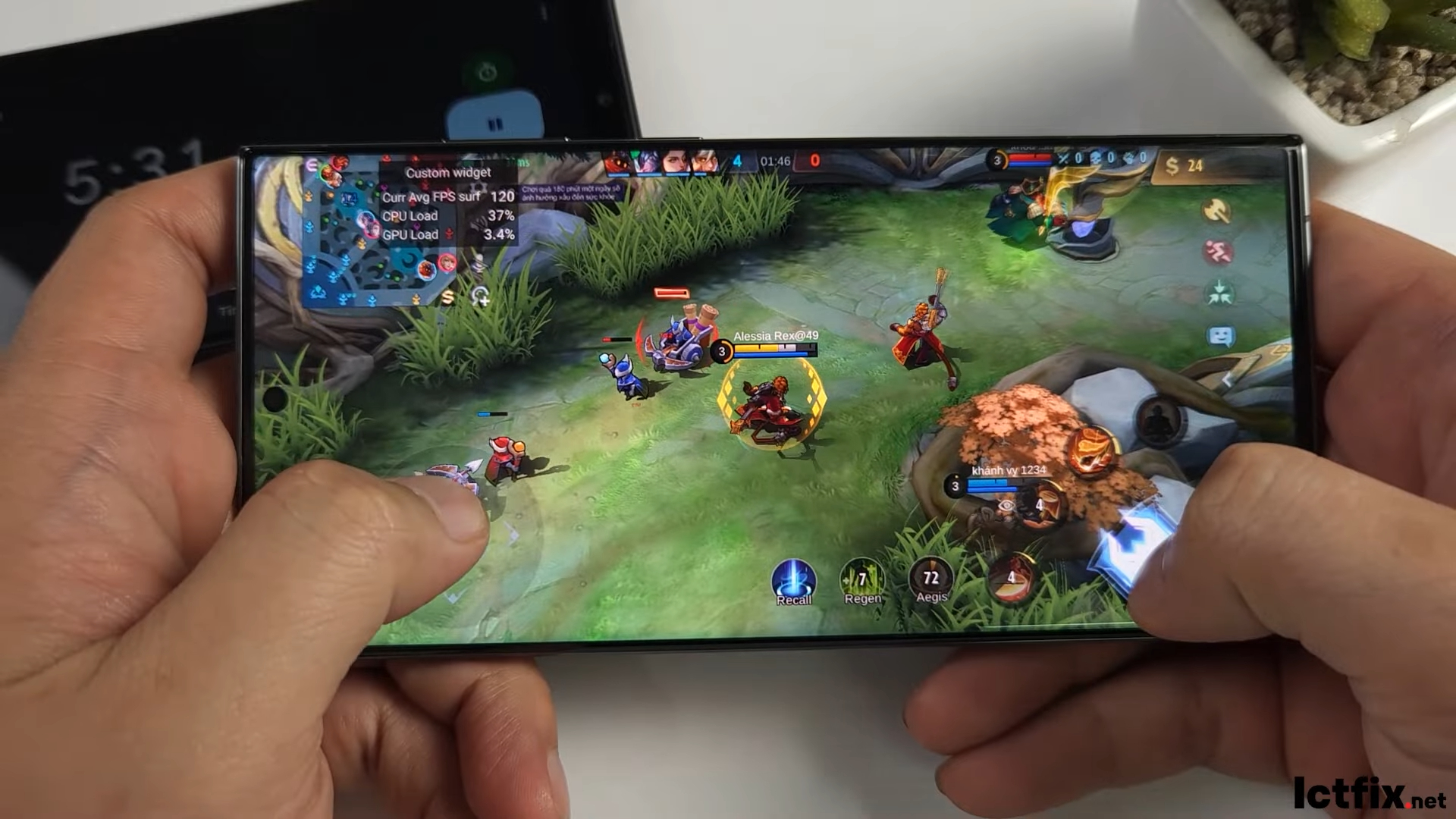 Samsung Galaxy S23 Ultra Mobile Legends Gaming test