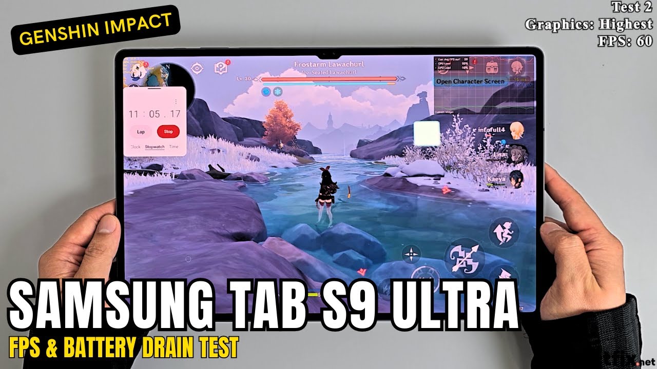 Samsung Galaxy Tab S9 Ultra Genshin Impact Gaming test | Snapdragon 8 Gen  2, 120 Hz - ICTfix