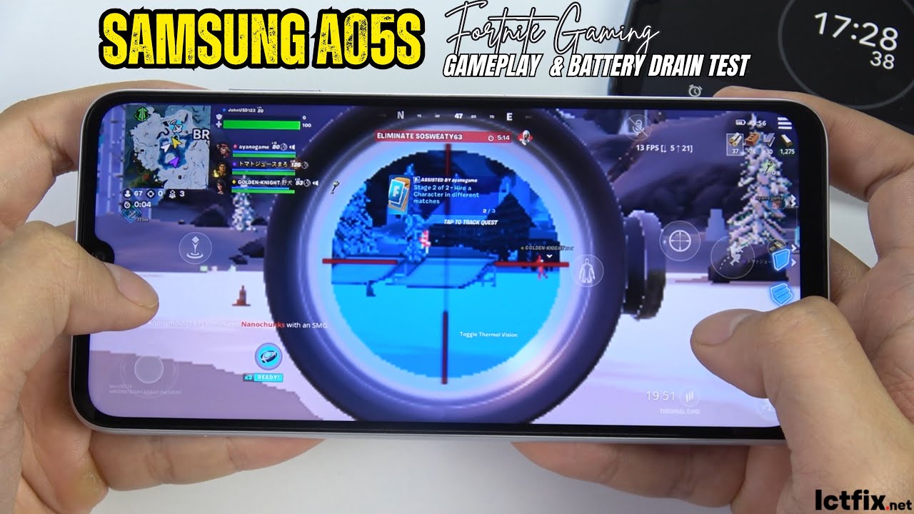 Samsung Galaxy A05s Fortnite Mobile Gaming test | Snapdragon 680 - ICTfix