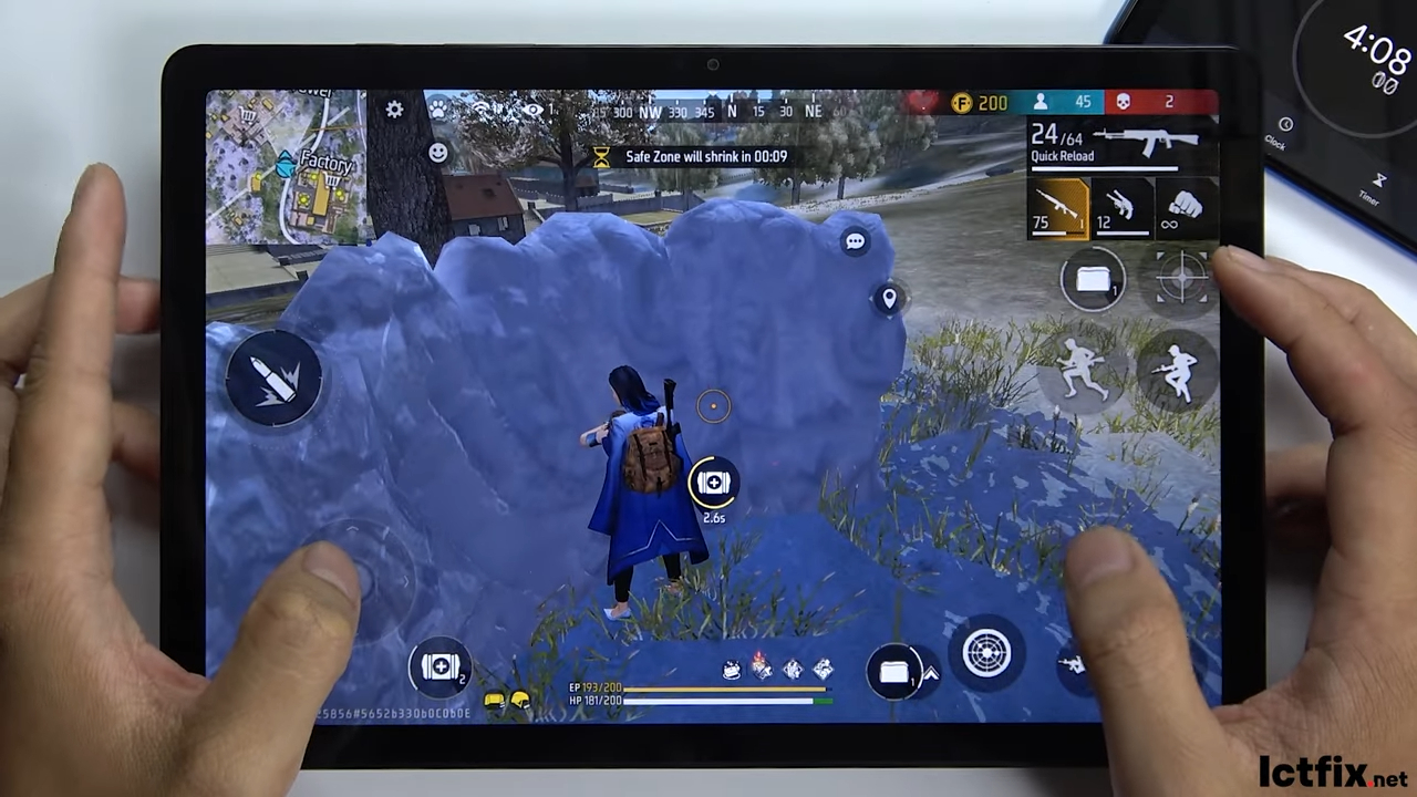 Samsung Galaxy Tab A9+ Free Fire Mobile Gaming test