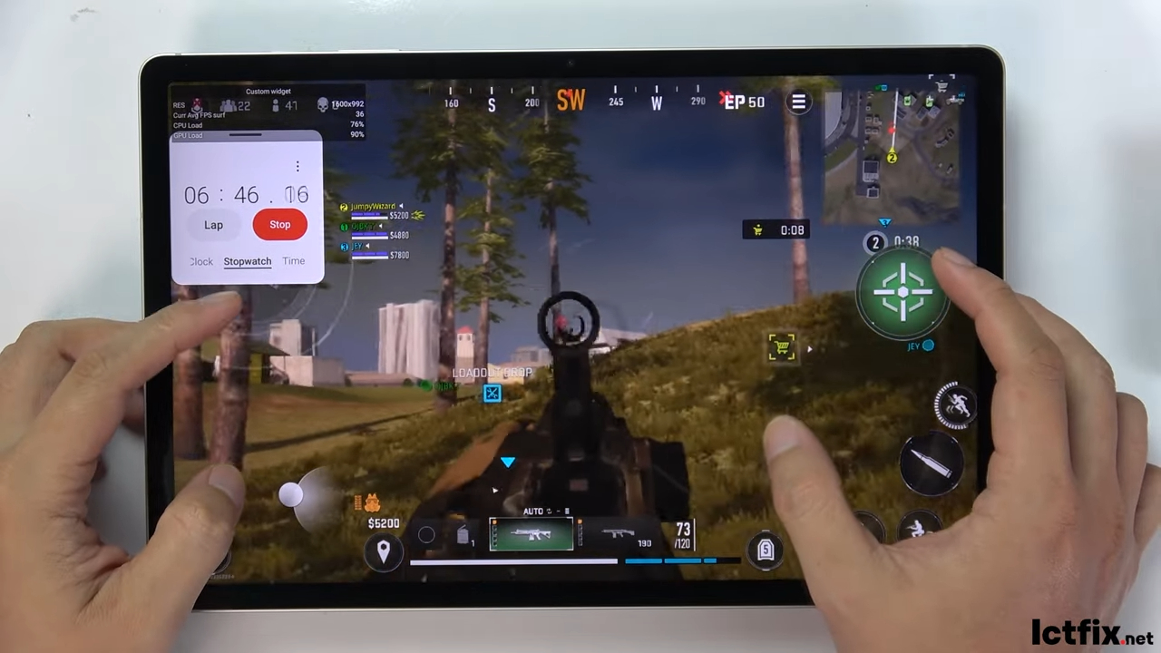 Samsung Galaxy Tab S9 FE Plus Call of Duty Warzone Mobile Gaming test