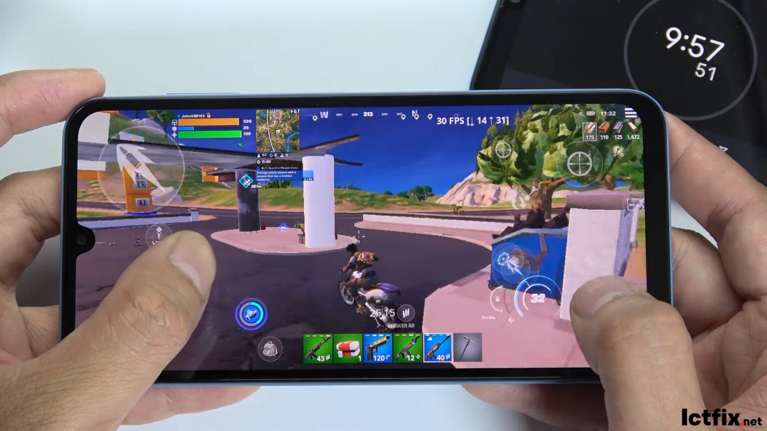 Samsung Galaxy A15 Fortnite Gaming test | Helio G99, 90Hz Display - ICTfix