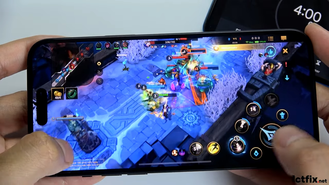 iPhone 15 Plus League of Legends Mobile Wild Rift Gaming test 