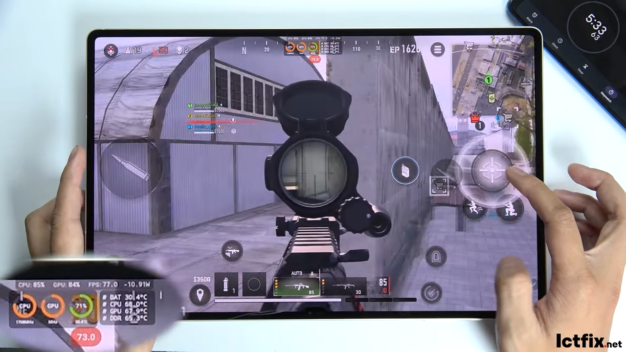 Samsung Tab S9 Ultra Call of Duty Warzone Mobile Gaming test