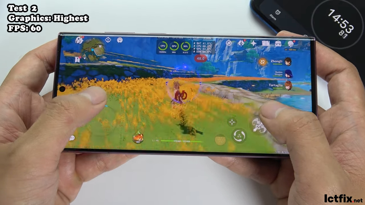 Samsung S22 Ultra Genshin Impact Gaming test