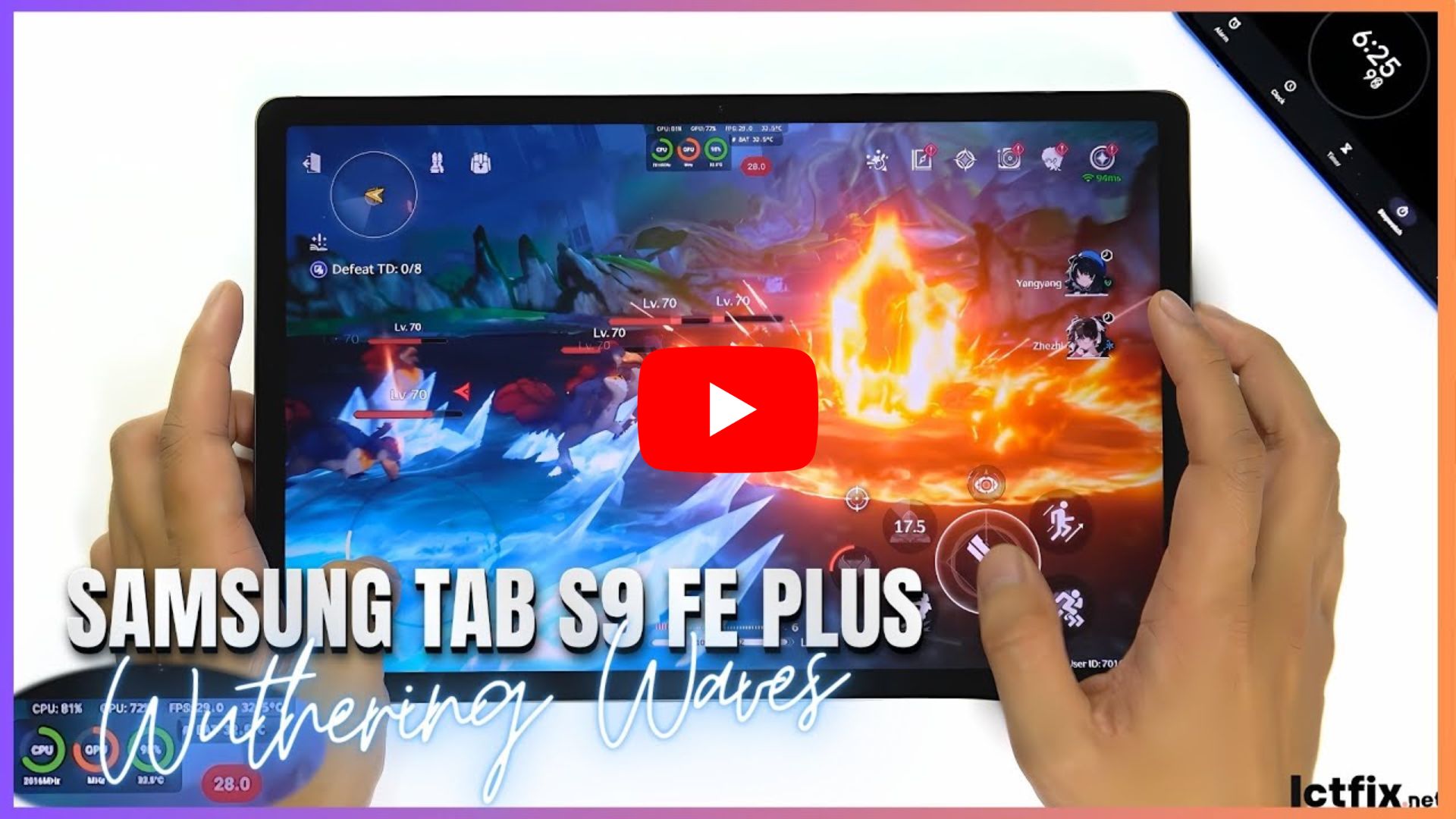 Samsung Tab S9 Fe Plus Wuthering Waves Gaming test