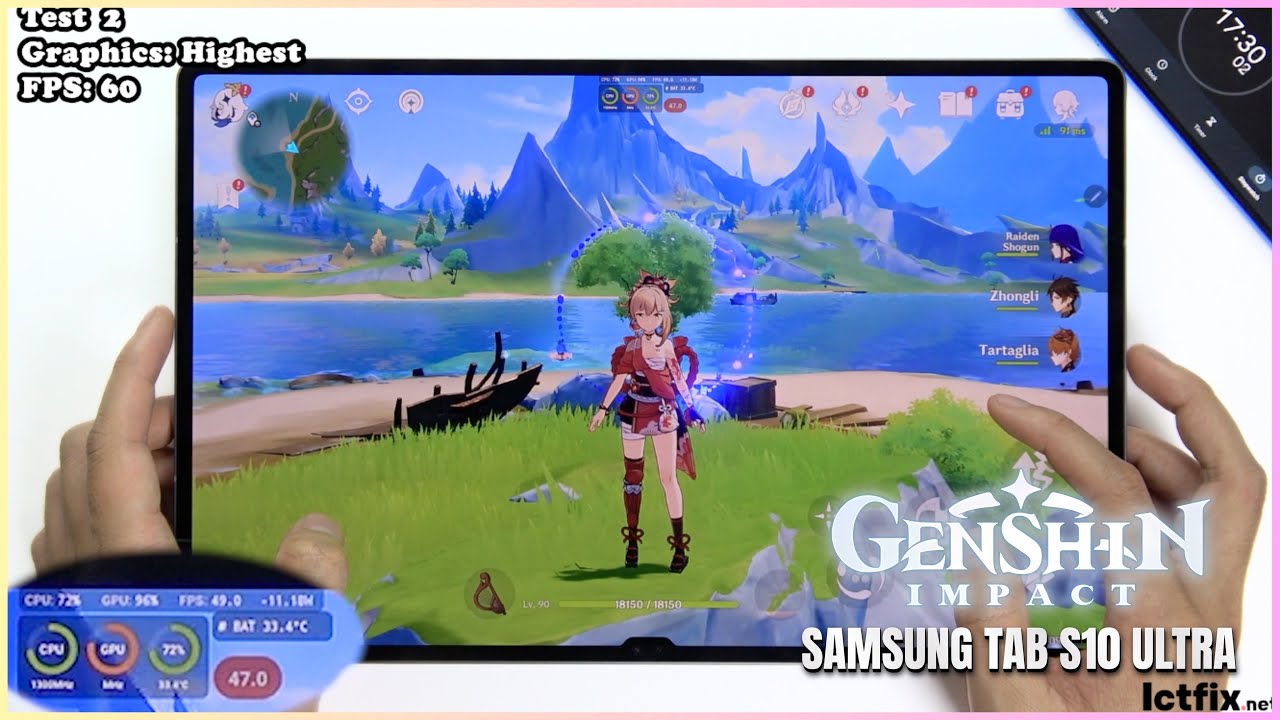 Samsung Tab S10 Ultra Genshin Impact Gaming test | Dimensity 9300 ...