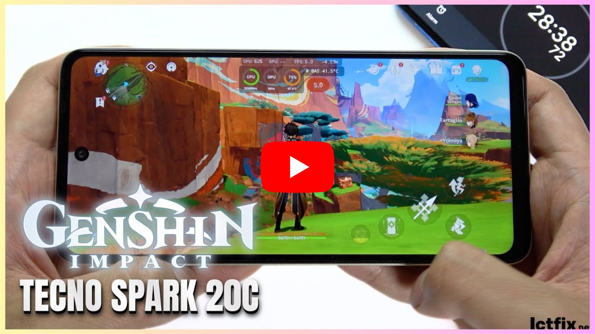 Tecno Spark 20C Genshin Impact Gaming test 